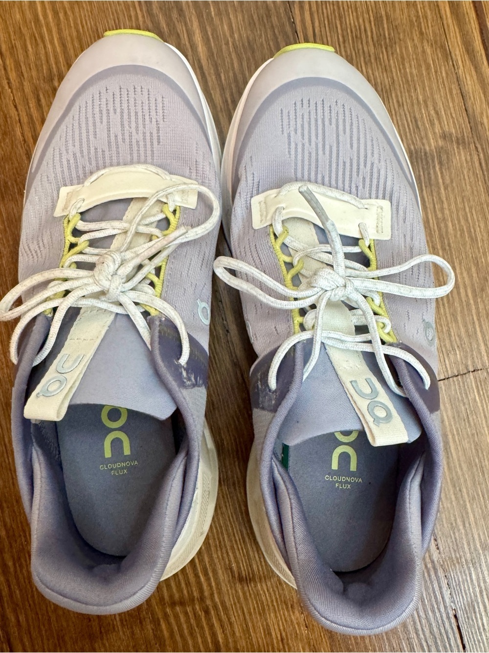 On Cloud Cloudnova Flux Women's Sneakers Gray Lavender Yellow Running Shoe Sz 7